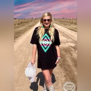 Turquoise Sands Boyfriend T-shirt Dress